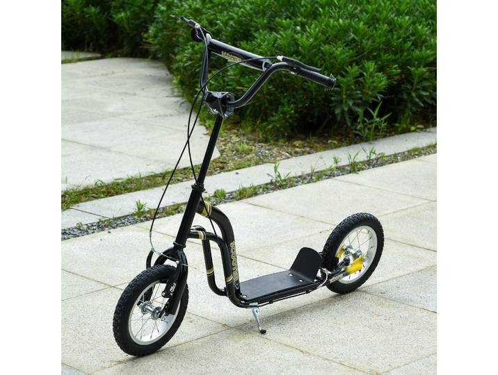 HOMCOM Trottinette Enfant 5+ Guidon Réglable Freins Noir