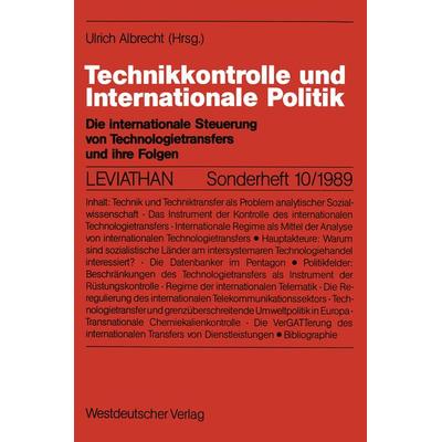 Technikkontrolle und Internationale Politik, Taschenbuch von , VS Verlag für Sozialwissenschaften, 978-3-531-12085-0