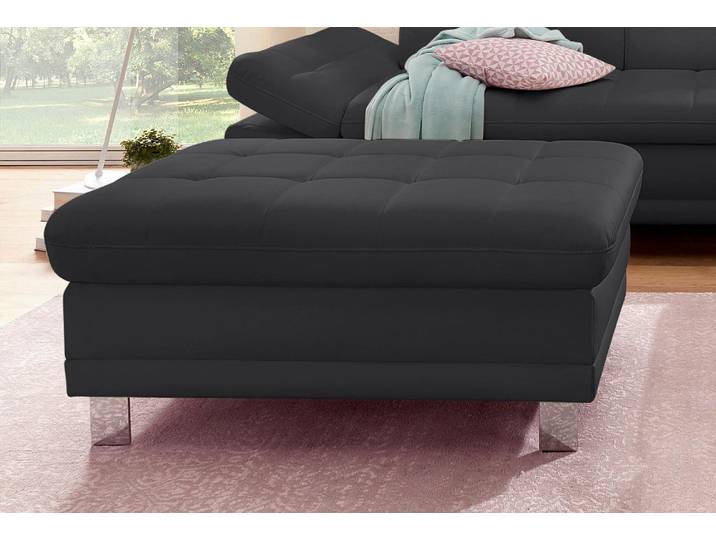 Polsterhocker SIT & MORE Limit , schwarz, B:102cm H:46cm T:68cm, Struktur (100% Polyester);Kunstleder SOFTLUX;Luxus-Microfaser ALTARA NUBUCK (100% Polyester), Hocker, Polsterhocker