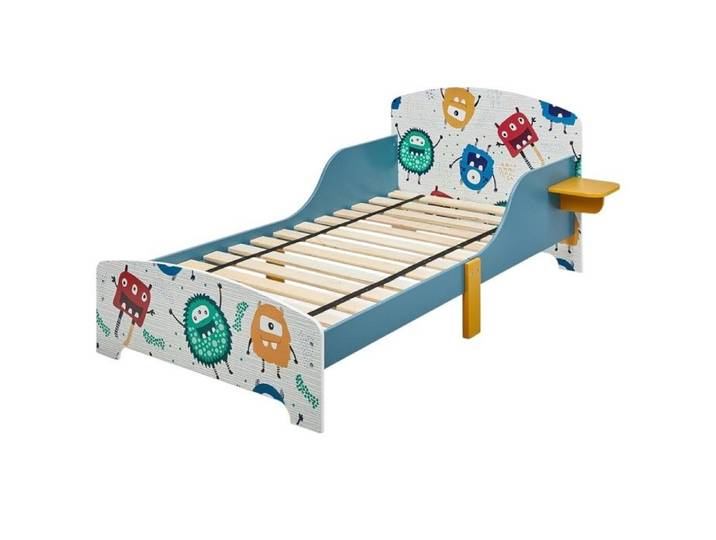 Lit enfant - GINGER HOME - 140x70 cm - Barrières anti-chute - Thème MONSTER - MDF/contreplaqué