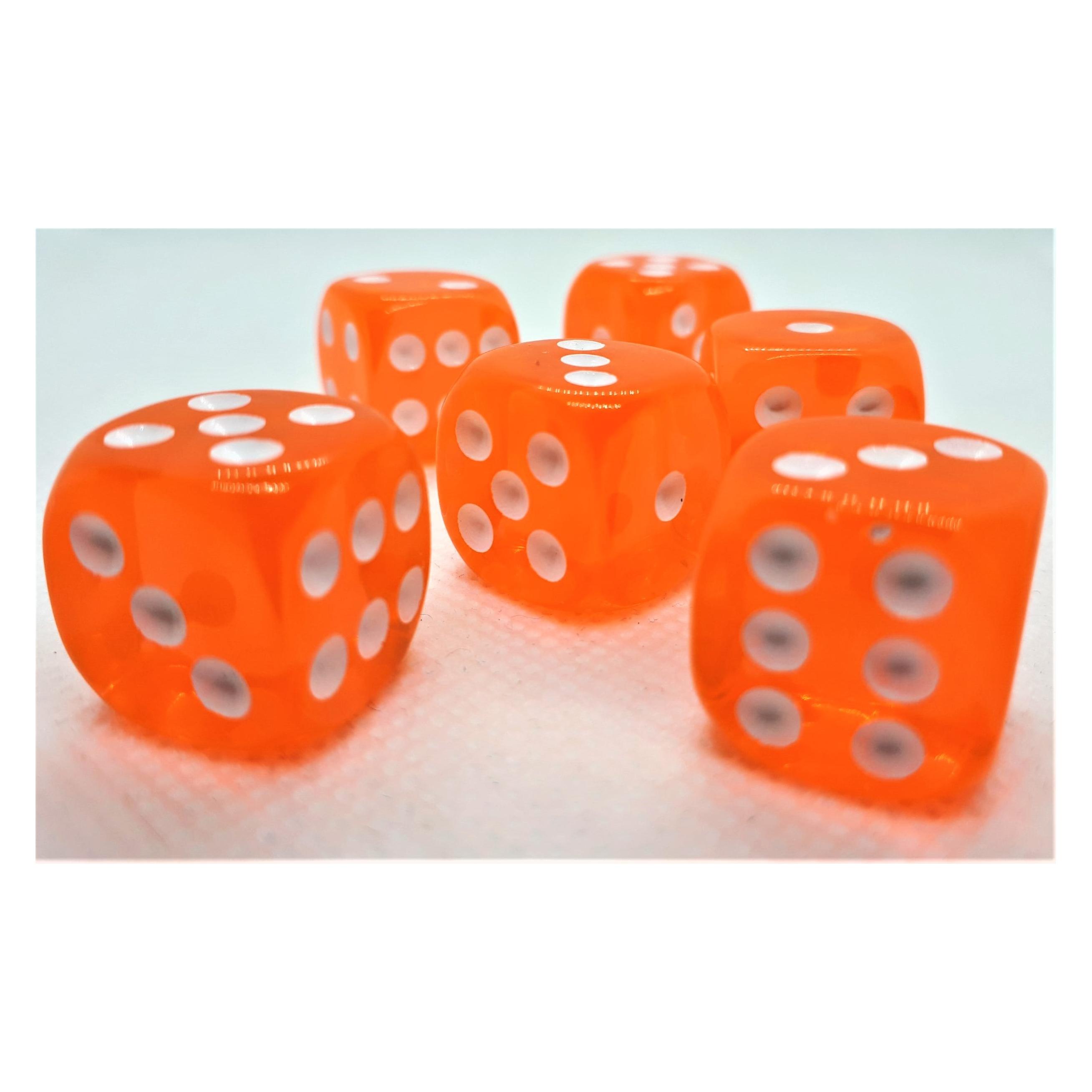 Dice4friends Würfelset D6 Transparent: Orange (12) (DIC37326)