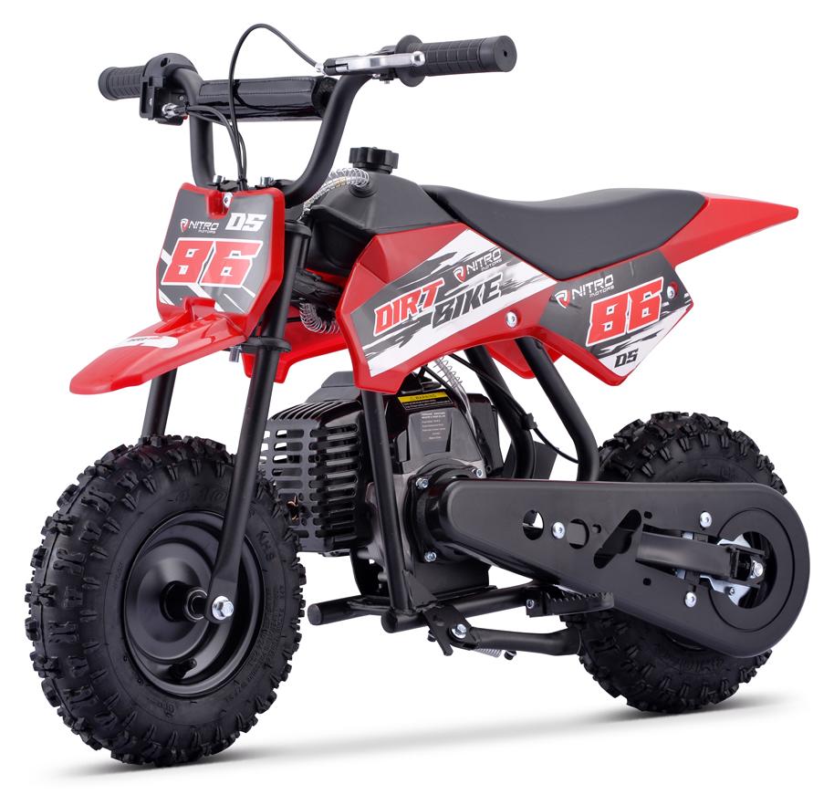 Kinder Dirtbike DS86 Sport 49cc 6 Zoll Rot mit Scheibenbremse und Kinderbremsgriff