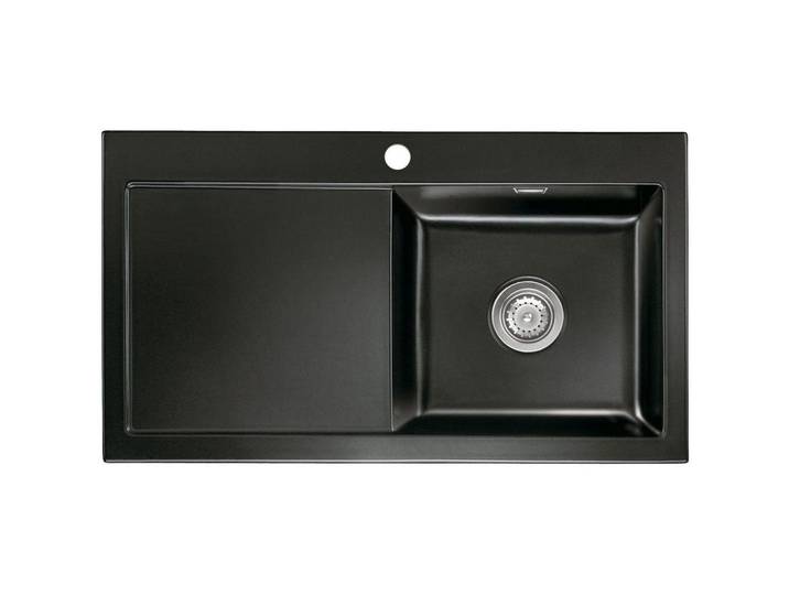 Systemceram Spüle Mera 90, Schwarz, Keramik, 90x20x51 cm, Küchen, Küchenausstattung, Küchenspülen, Keramikspüle