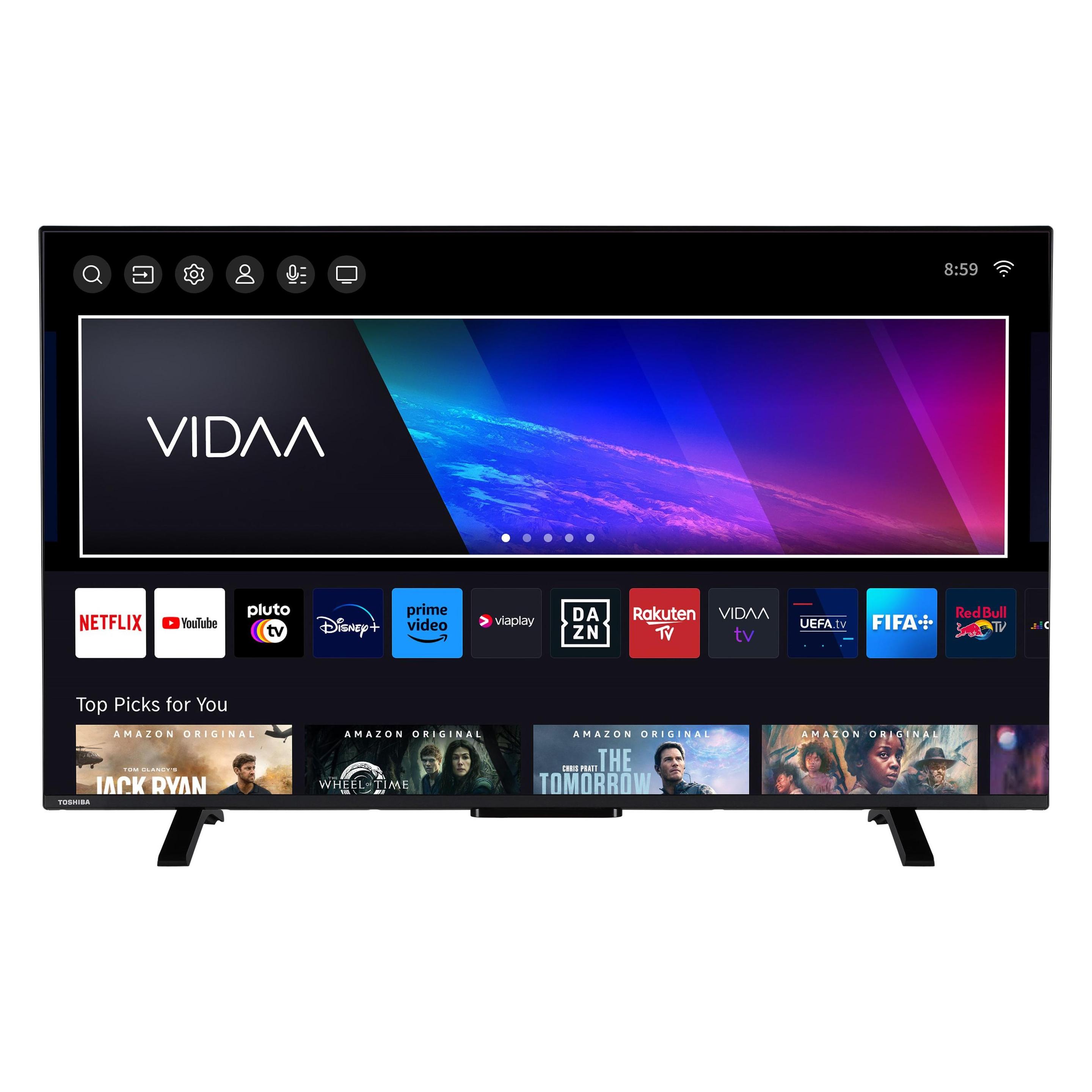 Toshiba Fernseher 55 Zoll Smart TV VIDAA 4K UHD Fernseher HDR Dolby Vision Smart TV mit Triple-Tuner (55", LED, 4K, DE) (55UV2363DA)