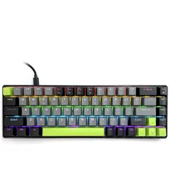 Media-Tech Mechanische Tastatur 60% RED CORE MX60 MT1260 (US, Kabelgebunden), Tastatur, Grün, Schwarz, Grau