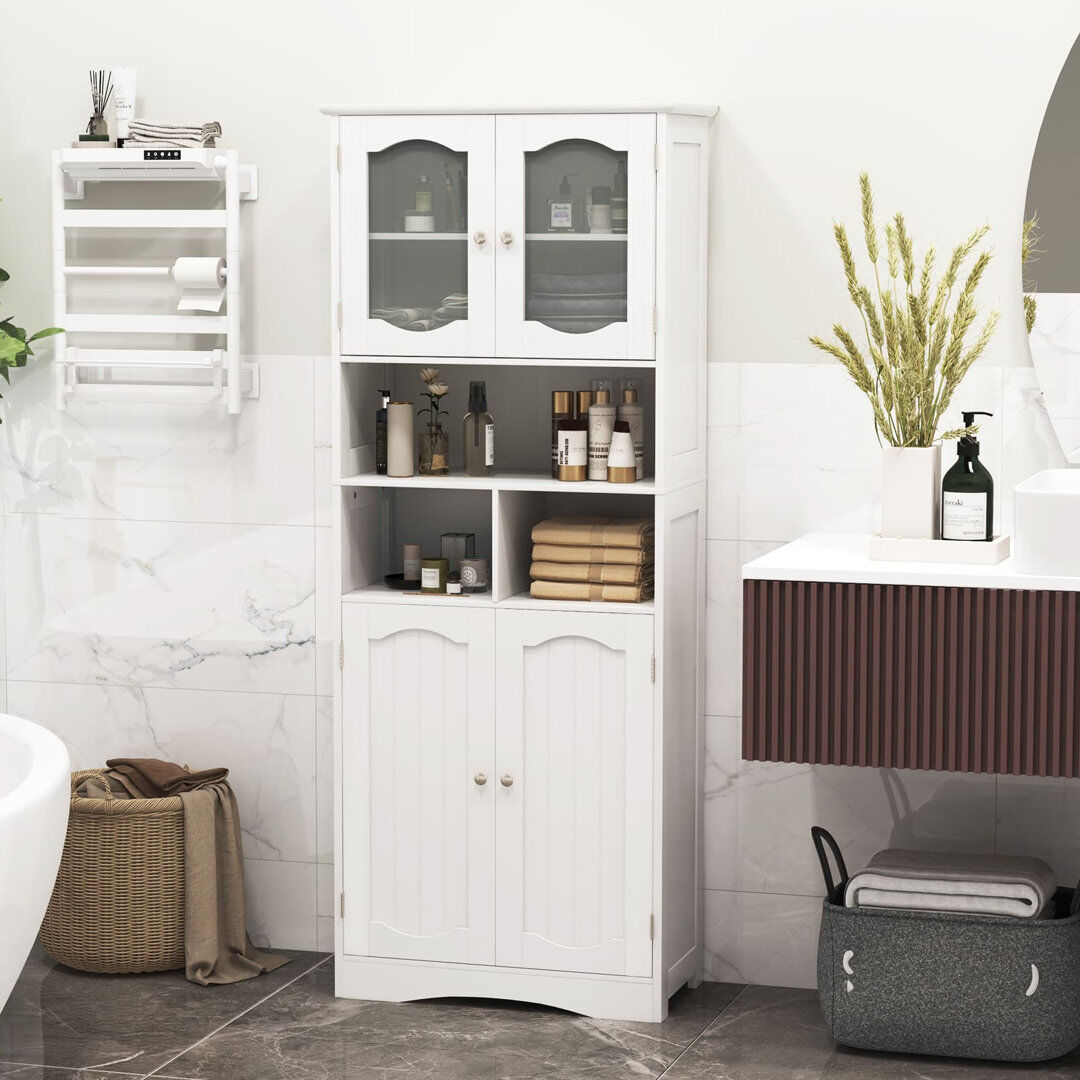 Lark Manor Bathroom Cabinet White 148cm H X 60cm W X 30cm D