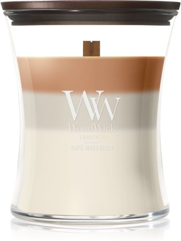 Woodwick Trilogy Café Macchiato bougie parfumée avec mèche en bois 275 g