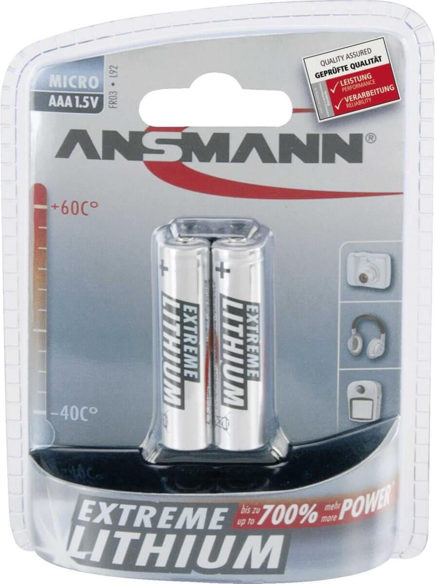 Ansmann Lithium Micro AAA LR 03 Extreme batterijen, 2 stuks