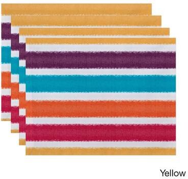 E by Design 'Fun in the Sun' Colorful Stripe Print Placemats (Set of 4)