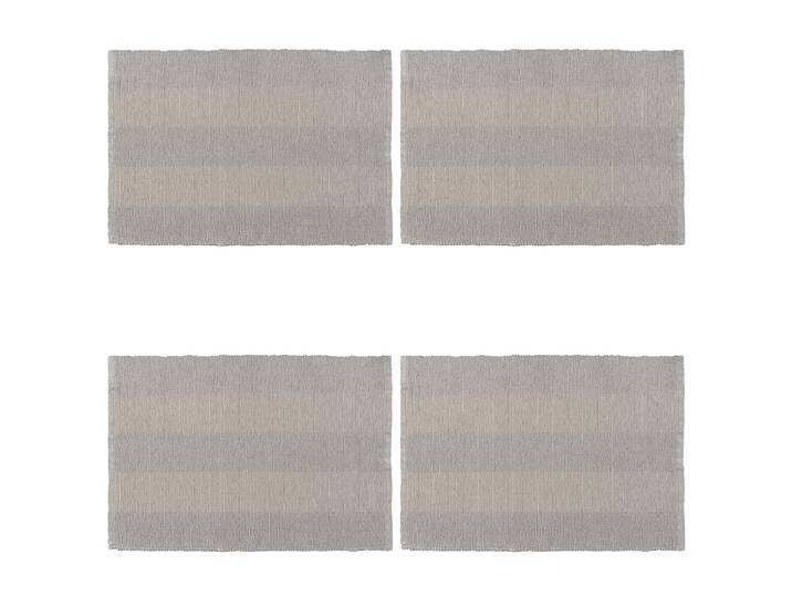 4er-Set Tischset, aus Baumwolle und Metall, taupe gestreift, 33 x 48 cm