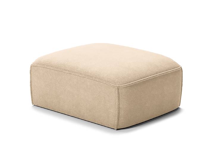 Repose-pieds capitonné 76 x 42 x 100cm Beige Tissu Stormy: Beige