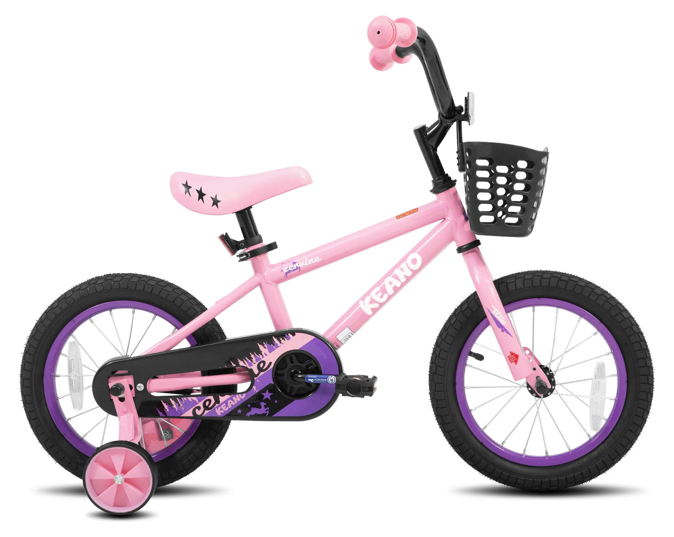 Kinderfahrrad für Mädchen - 35 cm Laufräder - Für 3-10 Jahre - Mit Stützrädern - Kettenschutz und Frontkorb - Stahlrahmen, Aluminiumfelgen - Rosa