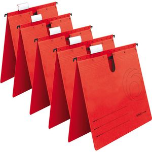Herlitz Hängehefter 5874995, UniReg easy orga, A4, kaufmännische Heftung, rot, Karton, 5 Stück