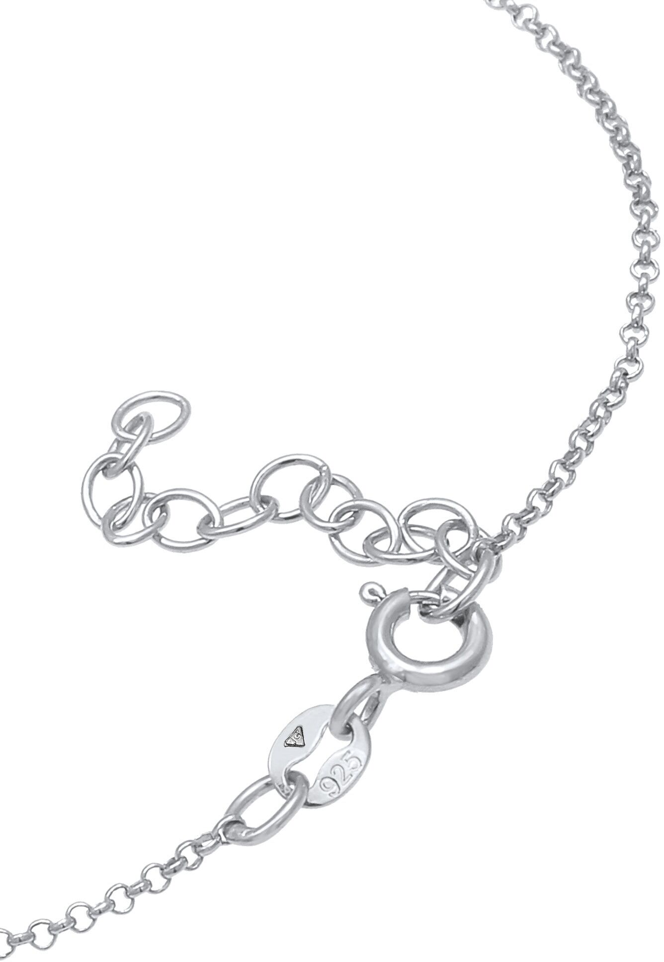 Armkette ELLI "Armband Klassisch Funkelnd Zirkonia Kristalle 925 Silber" Gr. 160, silber, Armbänder, Damen, Silber 925 (Sterlingsilber), Armkette