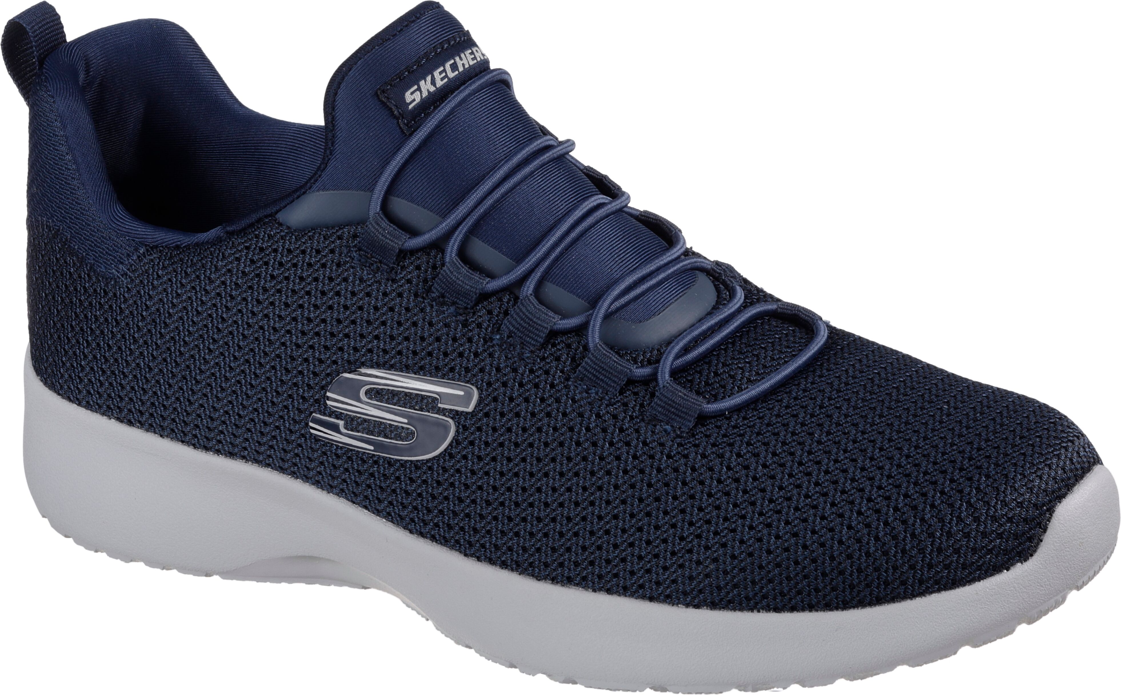 Slip-On Sneaker SKECHERS "DYNAMIGHT", Herren, Gr. 43, Textil, blau (navy), Schuhe Slip-On Sneaker, Slipper, Sneaker mit Memory Foam navy 43, Textil