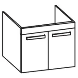 Artiqua 411 Waschtischunterschrank für 2nd Floor 049180, Anthrazit Glanz, 411-WU2T-D04-7065-51 411-WU2T-D04-7065-51