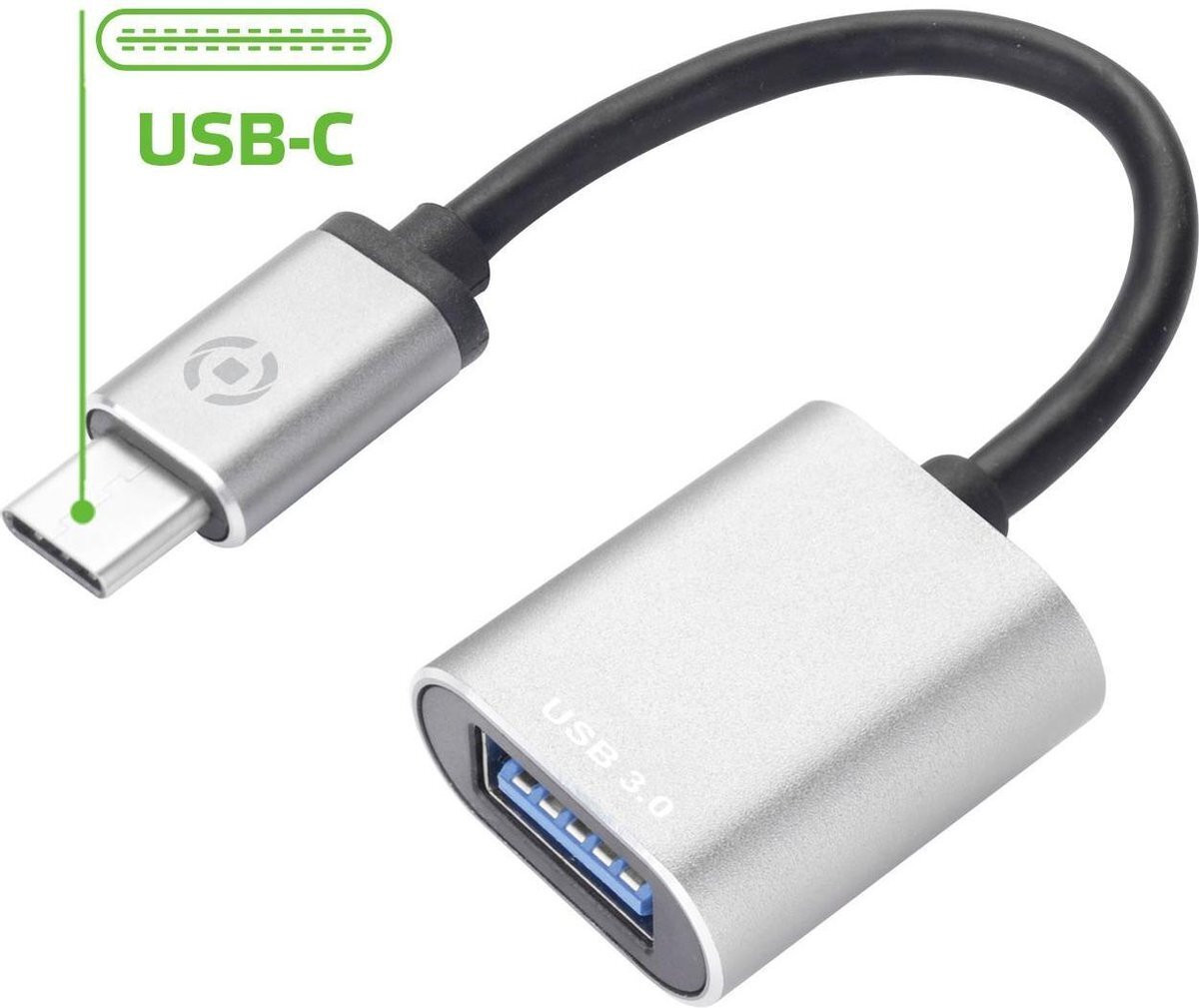 Celly PROUSBCUSBDS USB-A naar USB-C kabel, zilverkleurig