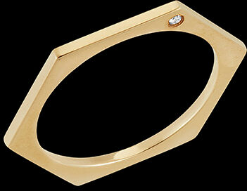 Edenly Ring Hexagon - Gelbgold, 18 Karat, Diamant