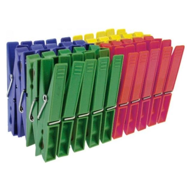 OSMA Jean Products 40 x stabile Wäscheklammer aus Kunststoff 40 Stück ca. 7x1x1,5 cm Wäscheklammern bunt (45781)