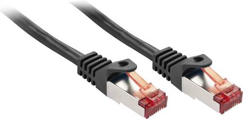 LINDY 47370 RJ45 Netzwerkkabel, Patchkabel 0.30 m Schwarz 1 St.