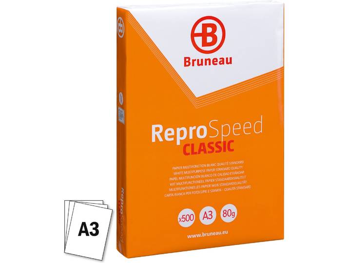 Papier A3 blanc 80 g Bruneau Reprospeed - Ramette de 500 feuilles - Papier A3 - Bruneau