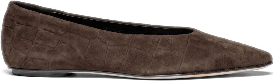 Odare Ballerines Embossées Croco Bilbao Suède Taupe 36
