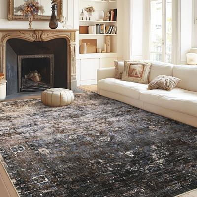 Garvee Traditional Vintage Boho Medallion Distressed Washable Area Rug