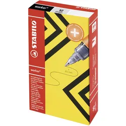 Stabilo, Schreibstifte, Tintenroller worker fine, grün Strichstärke: 0,3 mm, Kappe mit Clip, rutschfeste Oberfläche (10x)