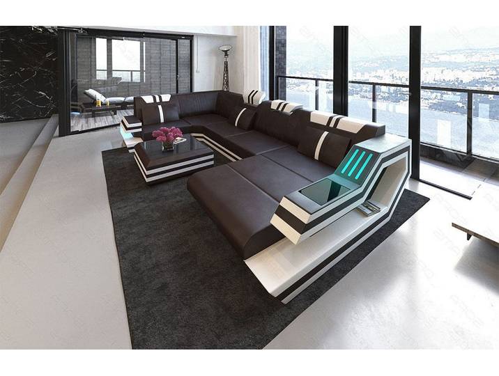Wohnlandschaft Ravenna U-Form in Leder