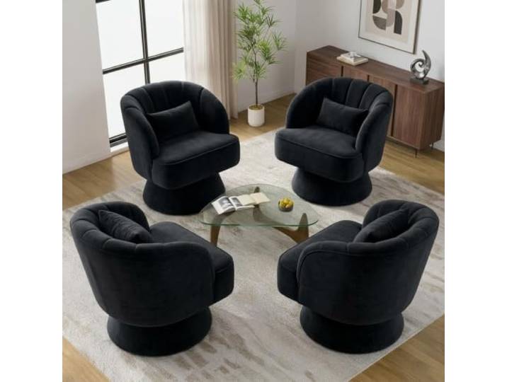 Loungesessel Wohnzimmer 360° Drehbarer Sessel, Relaxsessel Mit Armlehnen Samt Sessel Mit Rückenlehne, Übergroßer Gepolsterter Sitz Für Schlafzimmer Büro Lesesaal