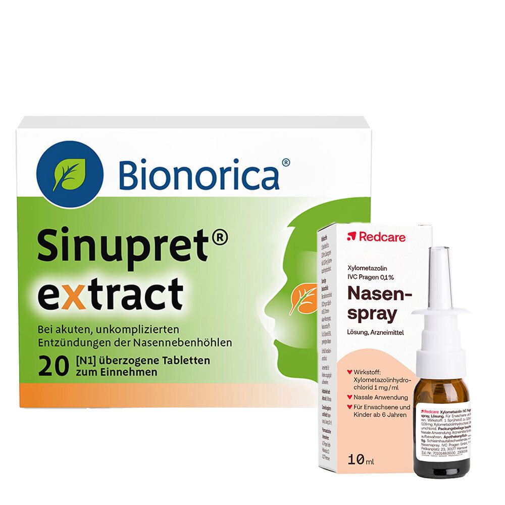 Sinupret extract + Redcare Xylo 0,1% Nasenspray 1 St Set