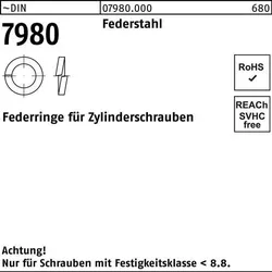 Federring DIN 7980 f.Zylinderschrauben 8 Federstahl 1000 Stück