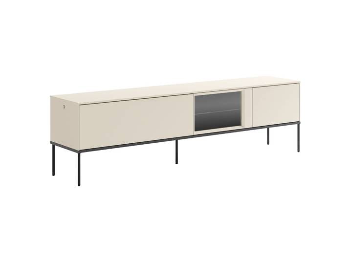 TV-Schrank Bellezo mit LED-Vitrine 196 cm cremefarben