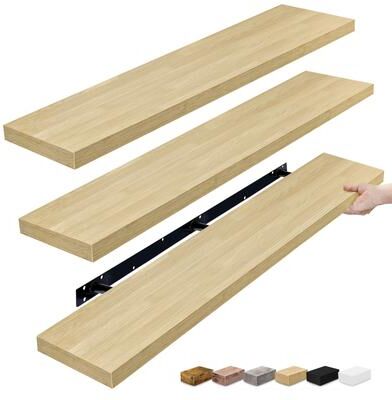 Sorbus Floating Shelves for Wall - 55 Inch Extra-Long Bathroom Shelves- Mounted Floating Shelf with Hidden Brackets (3 Pack)