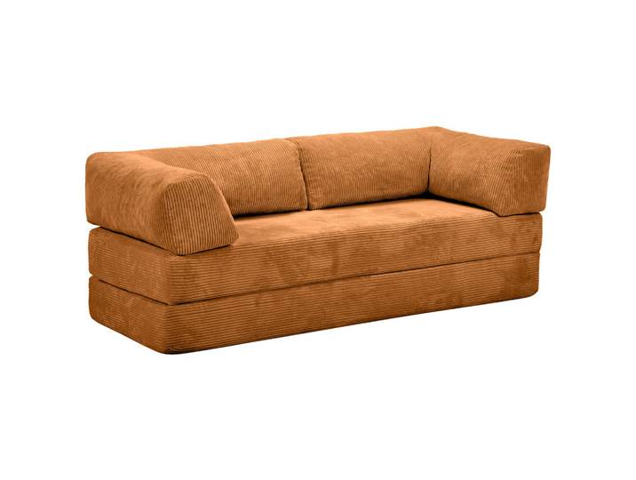 Carryhome Schlafsofa, Kupfer, Metall, 2-Sitzer, Füllung: Schaumstoffflocken, 200x77x80 cm, haustierfreundlicher Bezug, Rücken echt, Liegefunktion, Kinderzimmer & Jugendzimmer, Jugendmöbel, Jugendsofas