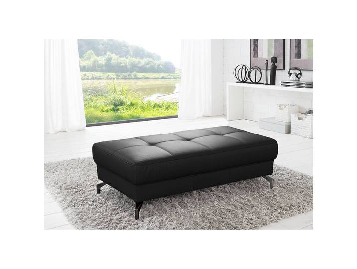 Polsterhocker Lascaux 131 x 87 x 67cm Schwarz Echtleder Pua: Schwarz