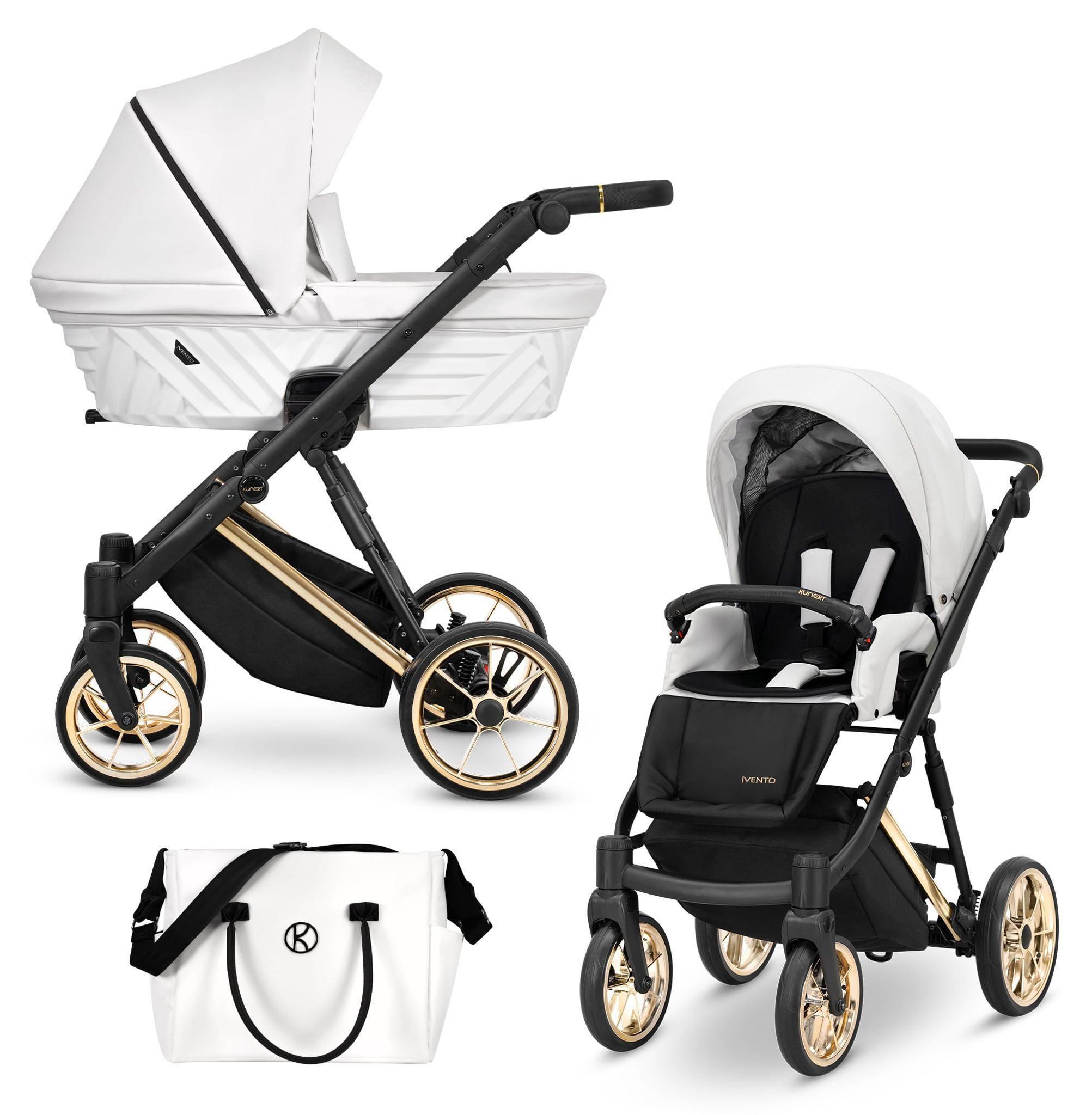 Kinderwagen Kunert Ivento Premium 2in1 - goldene Rahmenfarbe - Farbe: Weißperlmutt