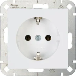 Kopp 949332006 HK07 - Schutzkontakt-Steckdose, Farbe: arktisweiß matt