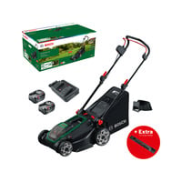 Akku-Rasenmäher Rotak18V2-43, 36 Volt (2x18V)+Messer+Mulch-Plug grün/schwarz, 2x Li-Ionen Akku 4,0Ah, POWER FOR ALL ALLIANCE