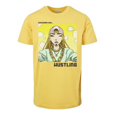 T-Shirt MISTERTEE "MisterTee Everyday She Hustling Tee", Herren, Gr. M, gelb (taxigelb), 100% Baumwolle, unifarben, normal, Rundhals, Shirts T-Shirt