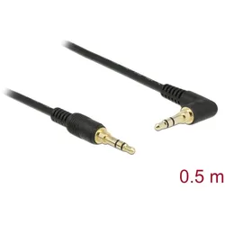 Delock Klinkenkabel 3,5 mm 3 Pin St. zu st. 0,5m schwarz