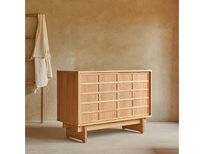 Aufbewahrungsmöbel aus Eiche, 115 cm Miu - Natur - Oak