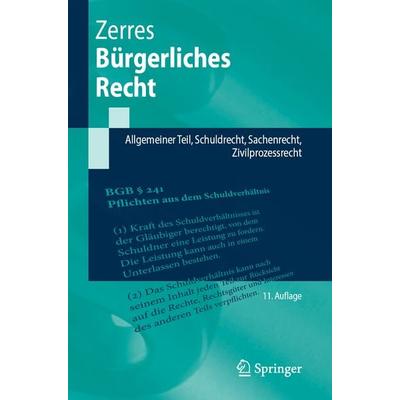 Bürgerliches Recht, Taschenbuch von Thomas Zerres, Springer Berlin, 978-3-662-72652-5