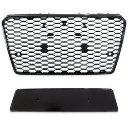 Wabengrill Kühlergrill Schwarz glanz Gitter passend für Audi A7 C7 2010-2014 kein RS7