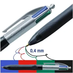 BIC 4-Farb-Kugelschreiber »4 Colours Grip Pro« blau
