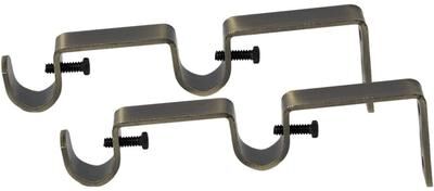 Urbanest Double Curtain Rod Bracket, 1/2-inch to 5/8-inch Diameter Rods, 2 Pieces
