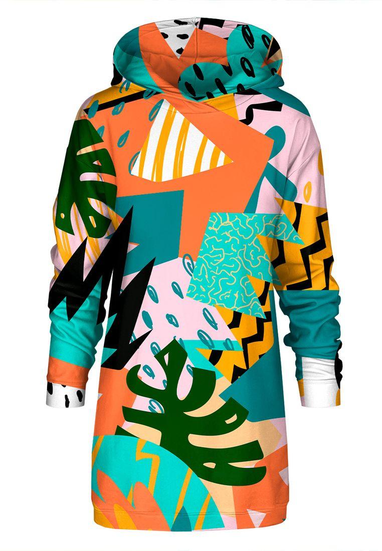"Tropical Abstract" Oversize hoodiejurk