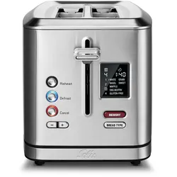 Solis Zwei-Schlitz Toaster, Brötchenaufsatz, Wiedererhitzungsfunktion, Countdown