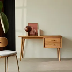 Schreibtisch aus unbehandeltem Teakholz Vintage Stil