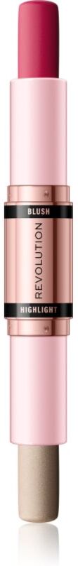 Revolution Blush & Highlight creamy blusher and highlighter in a stick shade Mauve Glow 2x4.3 g